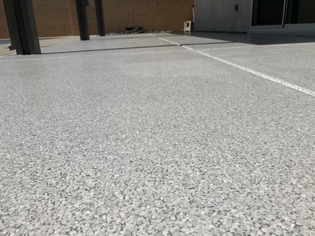 upclose view of patio floor coating